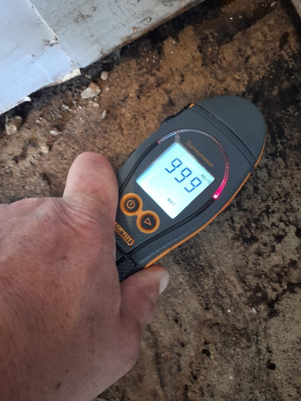 protimeter moisture mapping a floor for leak detection