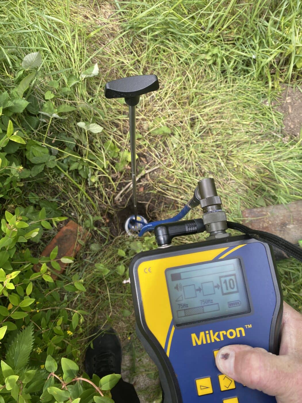 Acoustic leak detection for mains water on grass